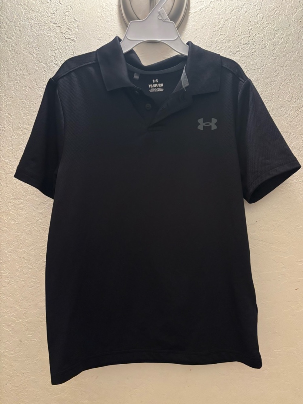 Under Armour Boys Active Black Polo Size Small